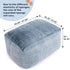 15"(H) 6.6LB HollyHOME Bean Bag Ottoman Pouf, Memory Foam Filled Footstool for Sofa, Accent Stuffed Footrest Stool