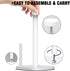Standing Paper Towel Holder for Countertop, Stainless Steel with Weighted Base and Suction Cups for Kitchen and Bathroom