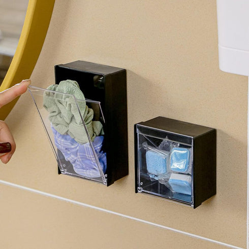 Magnetic Wall Mounted Bathroom Organizer, Cotton Pad Holder Makeup Box for Storage Container
