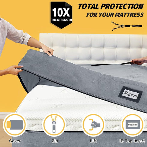8 (86x75x13.5 Mattress Bags for Moving and Storage, BETU Waterproof Mattress Protector Mattress Cover California King