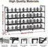 DYJIEKAI 3 4 24-30 Closet,Wide Row Tier Long Shoe Rack, Black Metal Stackable Shoe Shelf with Multifunctional Hooks