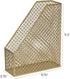 BLU MONACO Gold Magazine File Holder, Decorative Metal Magazine Organizer Bin for Desk & Shelves