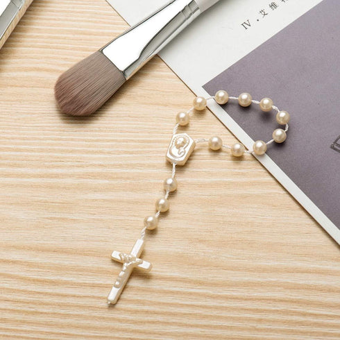 XINHUIDALSQ 50 Mini Baptism Rosary Acrylic Rosary for First Holy Communion, Baptism Party Gift, Christening Favors