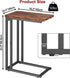Yusong C Shaped End Table - Slide Under Sofa Couch Bed, Small Table for Small Spaces, Skinny Overbed, Coffee Drink