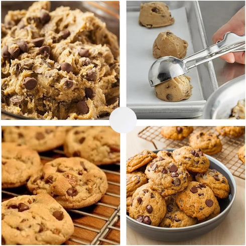Ice Cream Scoop, 3Pcs Cookie Scoop Set, Stainless Steel Scooper with Trigger Release for Baking, Set of 3