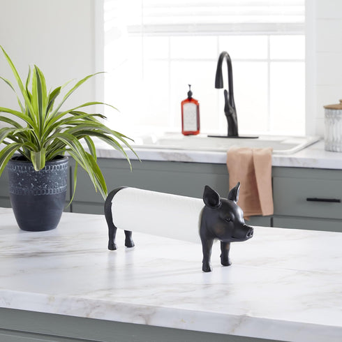 79 5" 16" 8", Deco Polystone Paper Towel Holder, x x Black