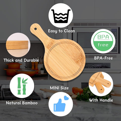 Charcuterie Boards, Cutting Board Set, 6 PCS Mini Bamboo Trays for Serving Food, Fruit Trays for Party Gifts