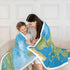 90" 90" Feelyou World Map Sherpa Blanket - Continental Europe Fleece Throw, Ocean Nautical Sea Adventure Plush