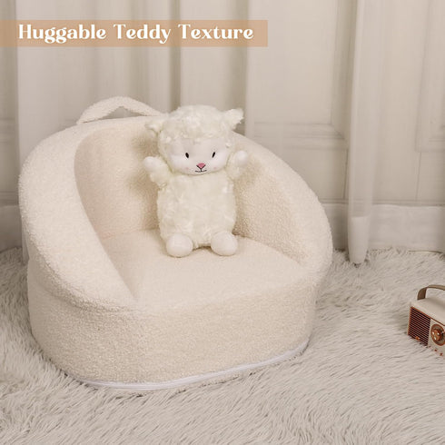 Hrebr 3-5 20.5'' Mini Toddler Chair Comfy Years Old - Compact Portable Toddler Chair with Carry Handle, Washable Cover