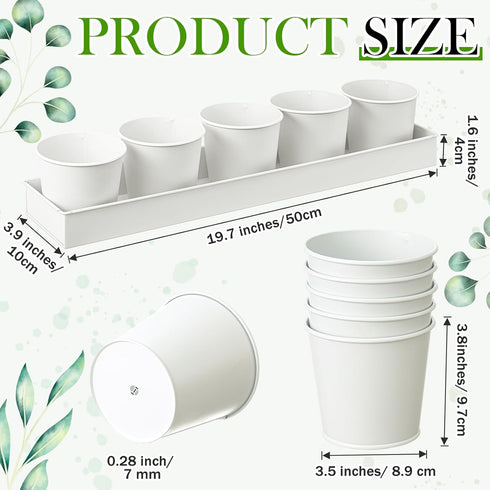 2 Sets 10 FoldTier Herb Garden Planter Indoor Kit with Trey Pcs Metal Windowsill Plant Pots with Drainage Holes Indoor