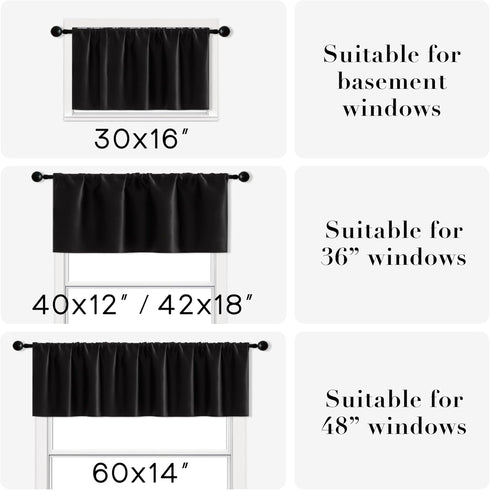 RV Curtains for Camper Windows Blackout 2 Pack Valances Waterproof Light Blocking Blackout Thermal Insulated Small Curtains for Basement Window Bathroom Men Decor 42 x 18 Inch Length,Dark Gray/Grey by XTMYI