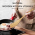 12.5inch Curved Wooden Spatula, Non-Scratch Wood Turner for Frying, Acacia Wooden Cooking Utensils for Non-Stick