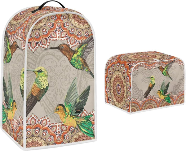 Boho Hummingbird 2 Slice Toaster Cover, Kitchen Small Appliance Dust Cover with Blender and Stand Mixer Protection, Set