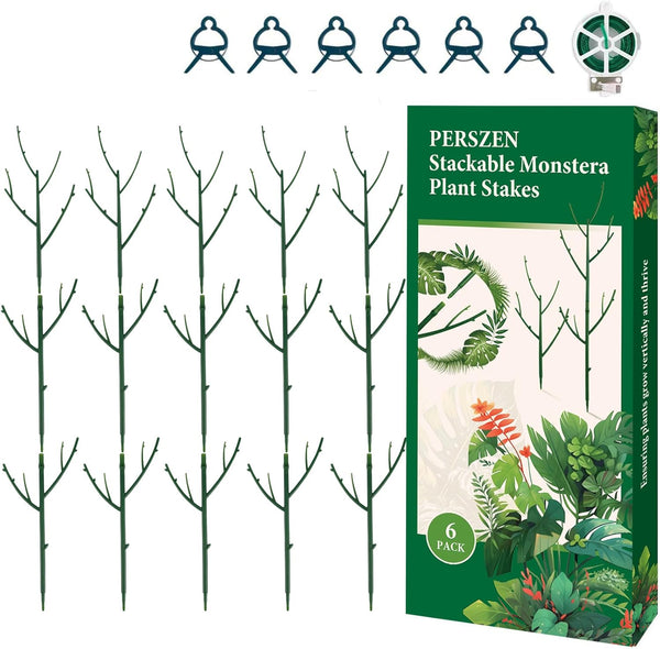 PERSZEN 15 Pack Stackable Plant Support Stakes, Garden Trellis for Climbing Plants Indoor