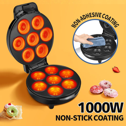 DSP Mini Donut Maker, Non-Stick Electric Doughnut Machine for Mini Donuts, Perfect for Breakfast and Snacks