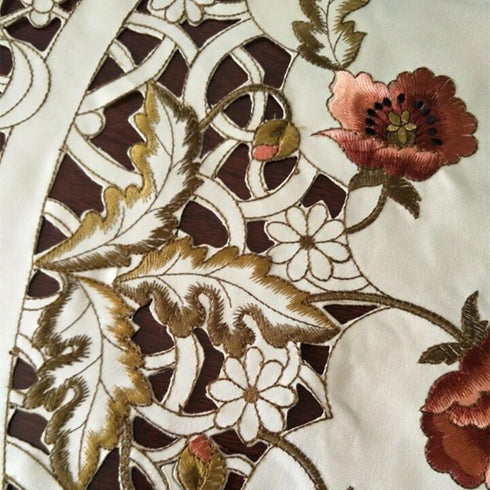 23"x47"Red USTIDE Embroidery Flower Table Runner Roses Design Table Overlays Durable Cut Work Table Cloths Table Cover