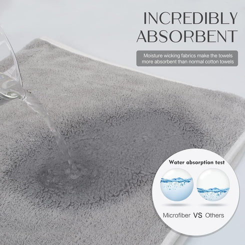 4 Pack KinHwa Bathroom Hand Towels Absorbent Gym Towels Luxury Soft Face Towel Lightweight Microfiber Wash Towels Ideal