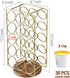 MyGift Modern Brass Tone Plated Metal and Brown Mango Wood Coffee Pod Holder Stand, Handcrafted in India