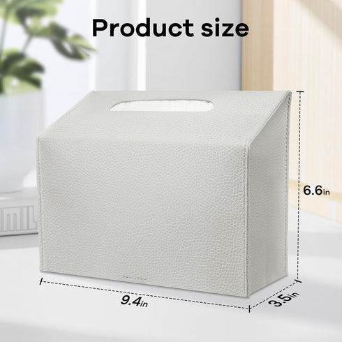 QUISBE (Cream-1 Pack) Tissue Box Cover Holder Compatible with Kleenex Disposable Paper Hand Towels, Leather Paper Towel