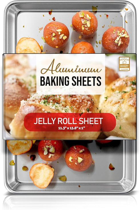Eatex Aluminum Steel Cookie Sheet, 15” x 10” Baking Pan, Nonstick Durable Jelly Roll Pan for Baking