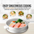 OVENTE Electric Rice Cooker, 10 cups Cooked (5 cups Uncooked), White, with Food Steamer Basket & Automatic Keep Warm