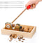 Pumtus Manual Nutcracker, Heavy Duty Nut Tongs with 4 Forks & Wooden