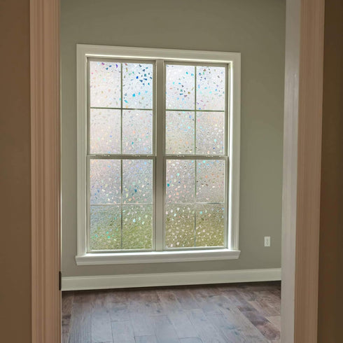 LEMON CLOUD 3D Rubble Design Decorative Window Film, Frosted Glass Static Cling for Glass Door Home (17.5 x 78.7 Inch)