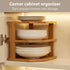 3 Countertop 10 10 9.5 Inch, Counter, Plate Organizer for Cabinet - Tier Bamboo Corner Shelf Cabinet Organizer