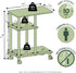 3-Tier Furinno Turn-N-Tube Side Table, C-Shape End Table with Wheels, Toolless Assembly Night Stand, Bedside Table