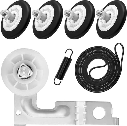 Dryer Drum Roller Replacement Compatible with LG Models, Includes Roller Kit & Dryer Belt