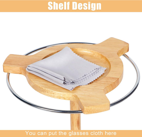 Sunglasses Organizer with 360 Rotating Display, Eyeglasses Rack, Wood Base for 12 Pairs of Eyewear for Desk Dresser