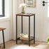 BF03DH01 HOOBRO Tall Side Table, Industrial End Telephone Table with Adjustable Mesh Shelves, Small Tall Night Stand