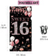Sweet 16 Birthday Door Banner Backdrop, Happy 16th Birthday Decorations for Girls, Rose Gold, 6.1ft x 3ft