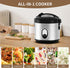 4-Cup (1.0L)/8-Cup Macook Stainless Steel Rice Cooker with Steamer, Uncooked Cooked, Electric Grain & Vegetable Cooker