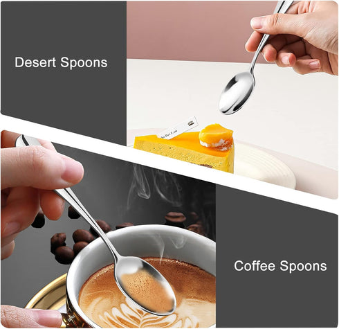 SONGZIMING Demitasse Espresso Spoons, Mini Coffee Spoon, 18/10 Stainless Steel Small Spoons for Dessert, Set of 8
