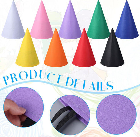 yptniginu Crayon Gnome Hats Felt Conical Dwarf Cap for Halloween Xmas Costume Cosplay Accessory Back to School
