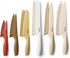 CAROTE 12 Pieces Kitchen Knife Set, Stainless Steel with Nonstick Ceramic Coating, Dishwasher Safe, 6 Blade Guards,