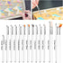 Aster 15Pcs Cake Decorating Brushes, Cake Painting Brushes Kit Food Safe Paint Brushes Multiple Function Cookie Brushes Fondant Sugar DIY Tool Set Candy Icing Pastry Brush for Baking(White)