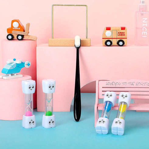 Weewooday 4 Pieces Toothbrush Timer for Kids - 2 Minute Sand Timer for Proper Oral Hygiene (Blue, Pink, Yellow, Green)