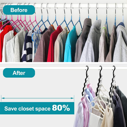 Closet Organizers and Storage - Upgraded 12 Pack Clothes Hanger for College Dorm Room Essentials
