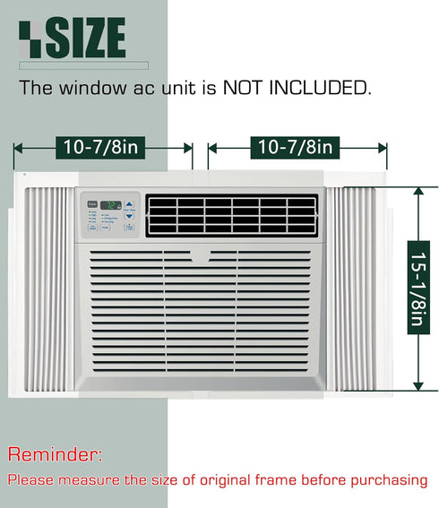Flehomo Adjustable Insulation AC Side Panels with Frame for 12,000 BTU Window Air Conditioner Unit
