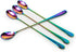 Long-handled Ice Tea Spoon, Cocktail Stir Spoons, Stainless Steel Coffee Spoons, 9 Inch Iridescent Scoop