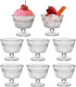 Vintage Glass Dessert Bowls, Dessert cups Set of 8, 9 oz Sundae