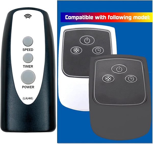 Replacement Remote Control for Lasko 2033654B, 2033654, 1843, 1844, 2546, 3540, 3542, and more Pedestal Fans