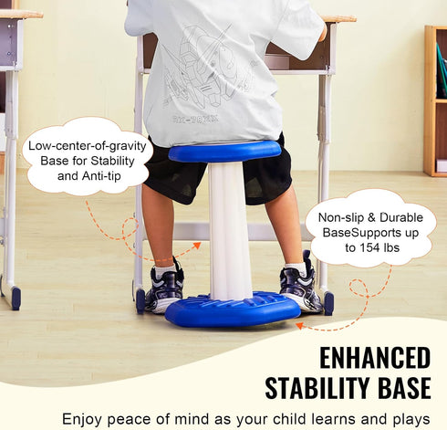 7-14, VEVOR Kids Wobble Chair, Active Chair with Sponge Cushion, Wobble Stool Improves Focus, Posture and Calm