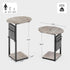 32" Vagusicc C Shaped End Table, Adjustable Height Small Side Table for Couch and Recliner, Tall Couch Side Table Slide