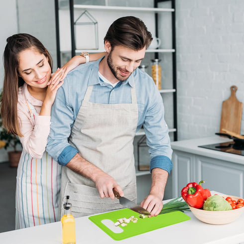 Kitchen Cutting Board Set of 3 - Plastic Boards with Easy Grip Handle, Non Slip for Meat, Fruit, Vegetables