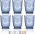 Yungala Blue Glassware Set of 6 Small Dishwasher Safe Colored Glasses, Matching Highball and Wine Glasses Available