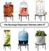 Heavy-duty Metal Beverage Drink Dispenser Stand, Cold Water Glass Container Holder, Countertop Rack for Juice, Black
