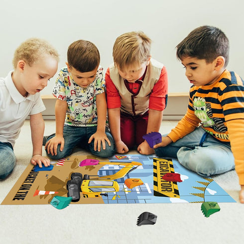 32 Hxezoc Pin The Bucket on The Excavator Game with Pcs Buckets Large Construction Party Games Poster for Kids Birthday